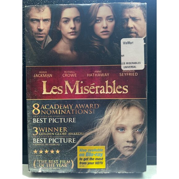 Les Miserables Blu-Ray DVD Victor Hugo Hugh Jackman Russell Crowe Anne Hathaway - Picture 1 of 2